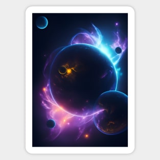 Planets Lights In Space Sticker